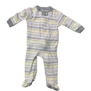 New Burt's Bees Baby Neutral 3-6 Month Pajamas Zip Front Non-Slip Footed Sleeper